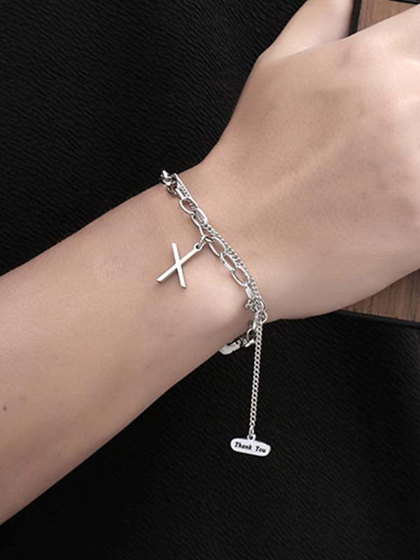 Multi-Layered X & Thank You Elegant Bracelet