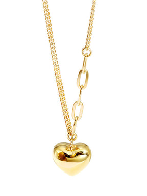 Three-dimensional heart necklace