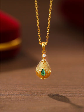 Green Zircon Waterdrop Necklace