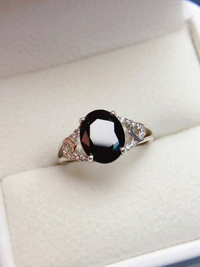 Natural Black Gemstone Ring