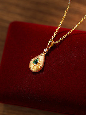 Green Zircon Waterdrop Necklace