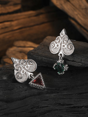 Spade Heart Zircon Earrings