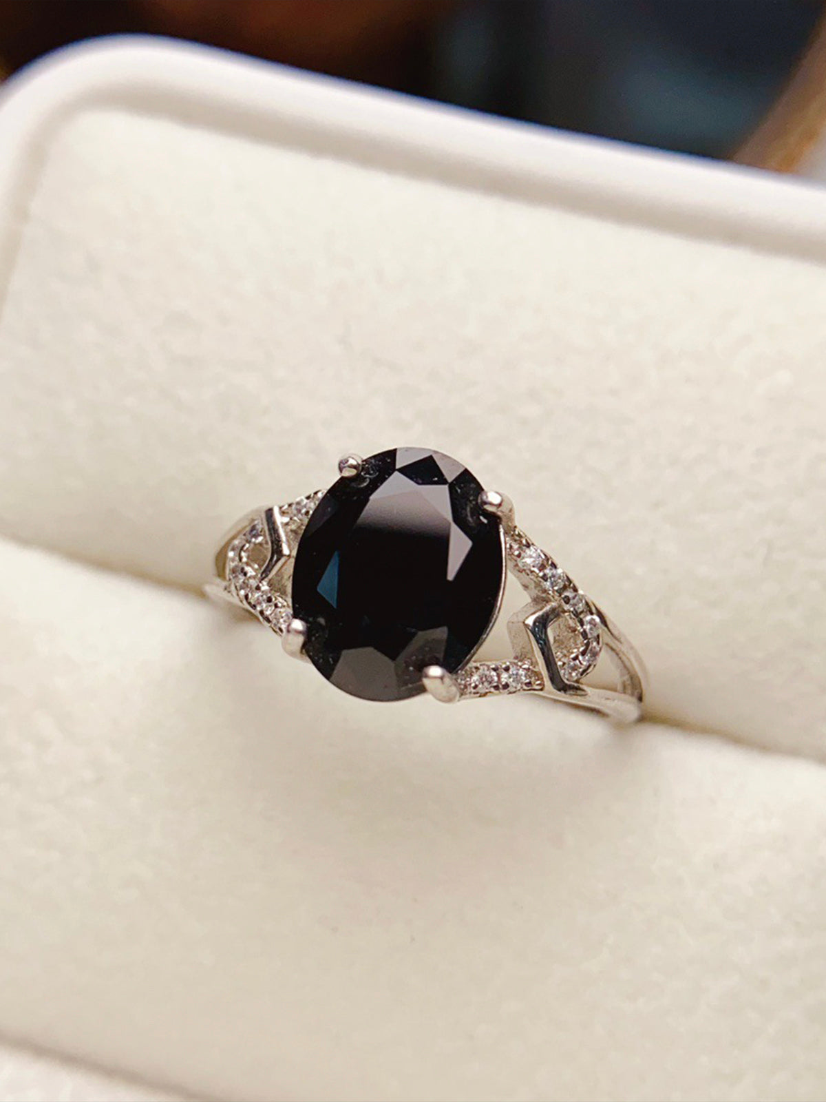 Natural Black Gemstone Ring