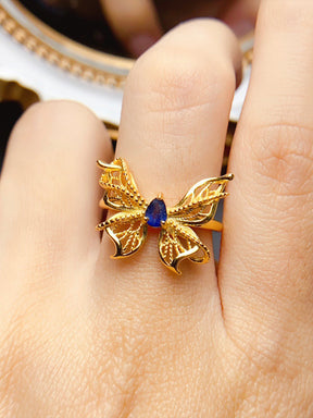 Natural Sapphire Butterfly Ring