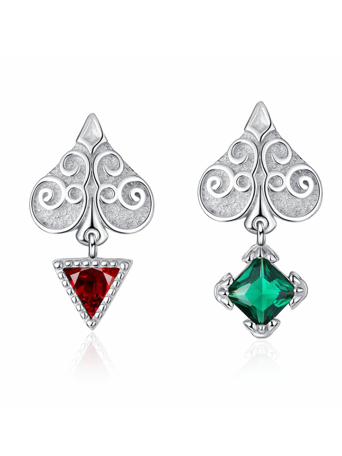 Spade Heart Zircon Earrings