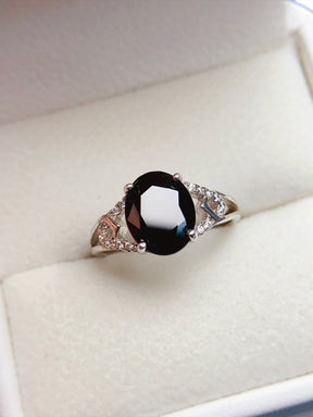 Natural Black Gemstone Ring