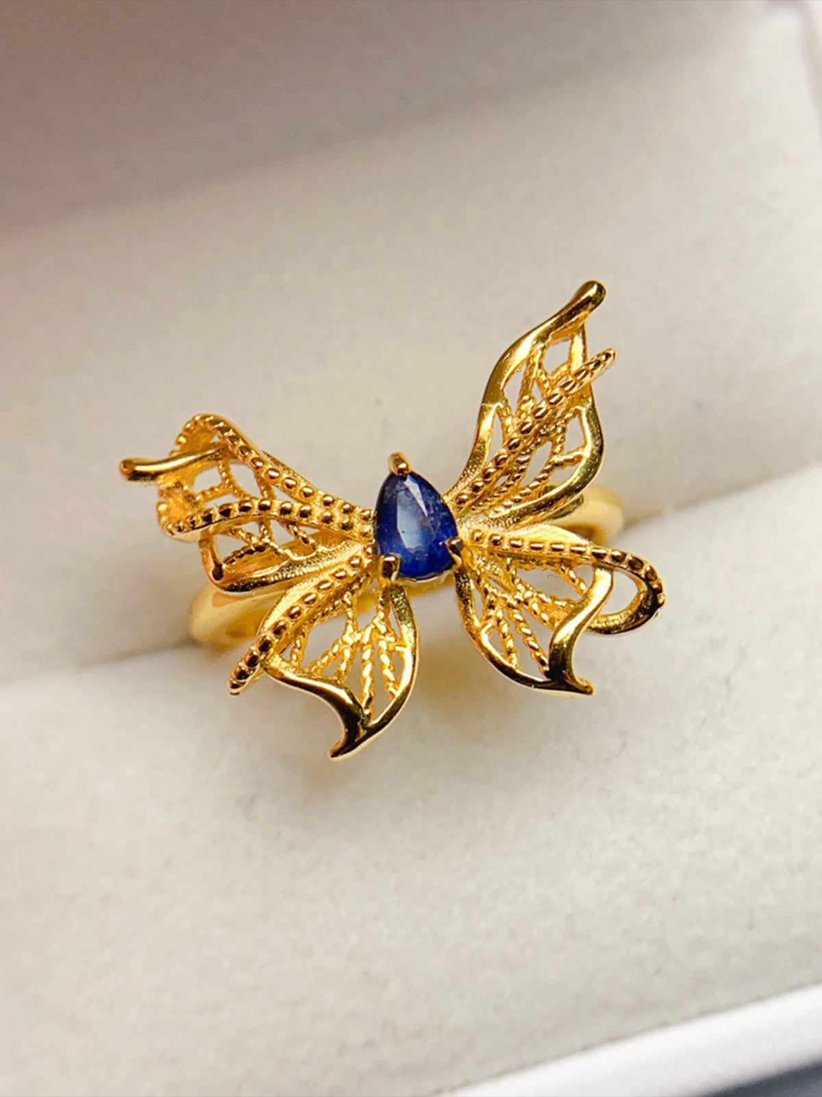 Natural Sapphire Butterfly Ring