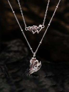 Dual Shattered Heart Necklace Set