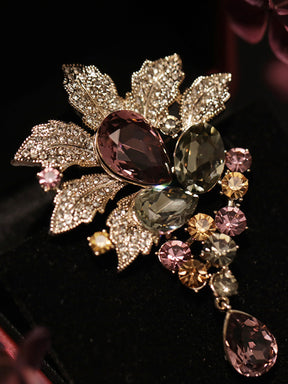 Crystal Flower Brooch