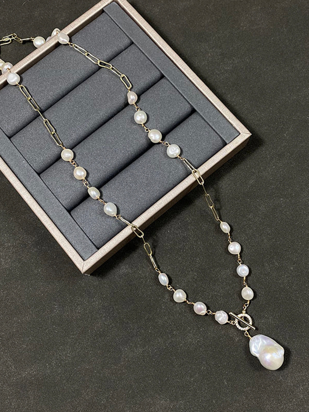 Baroque Pearl Toggle Pendant