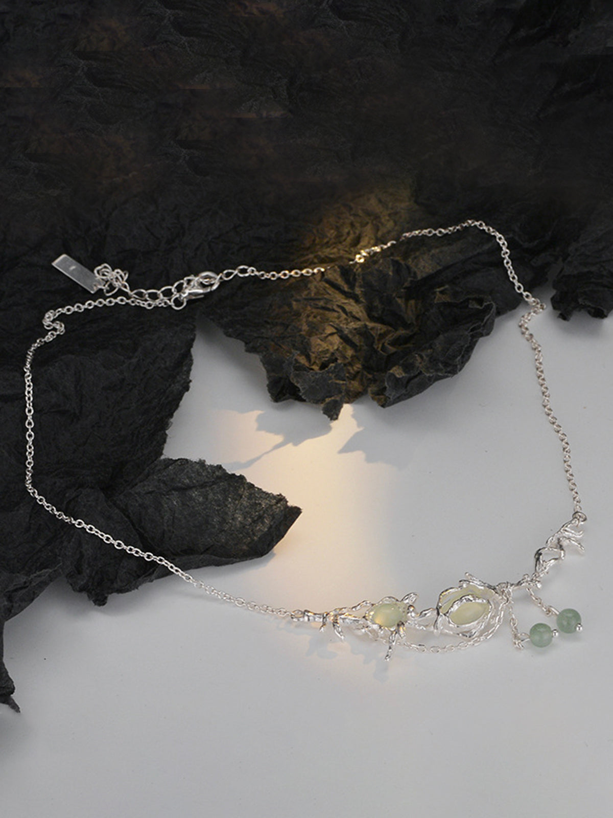 Prehnite Tassel Vine Necklace