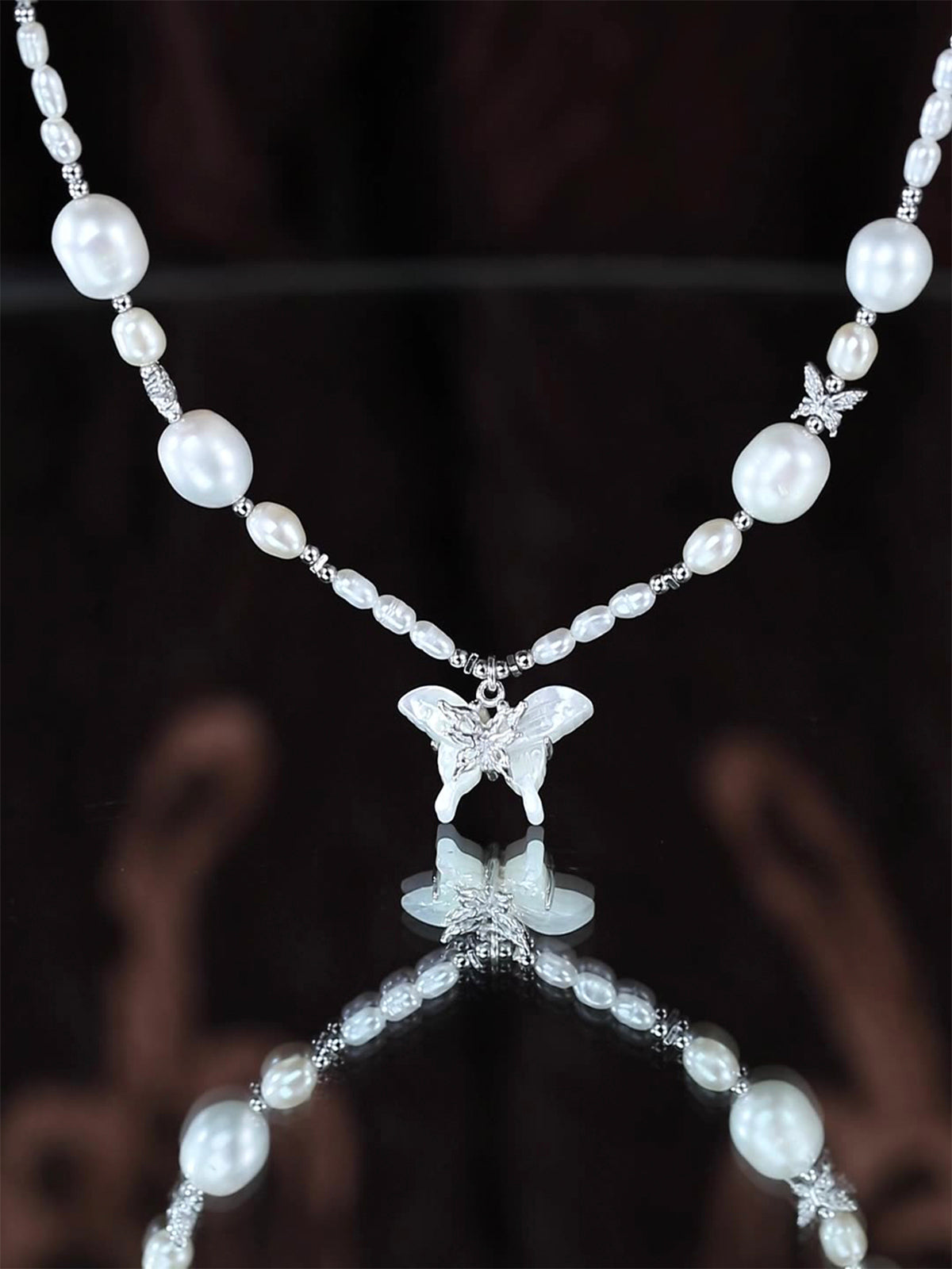 Butterfly Pearl Necklace