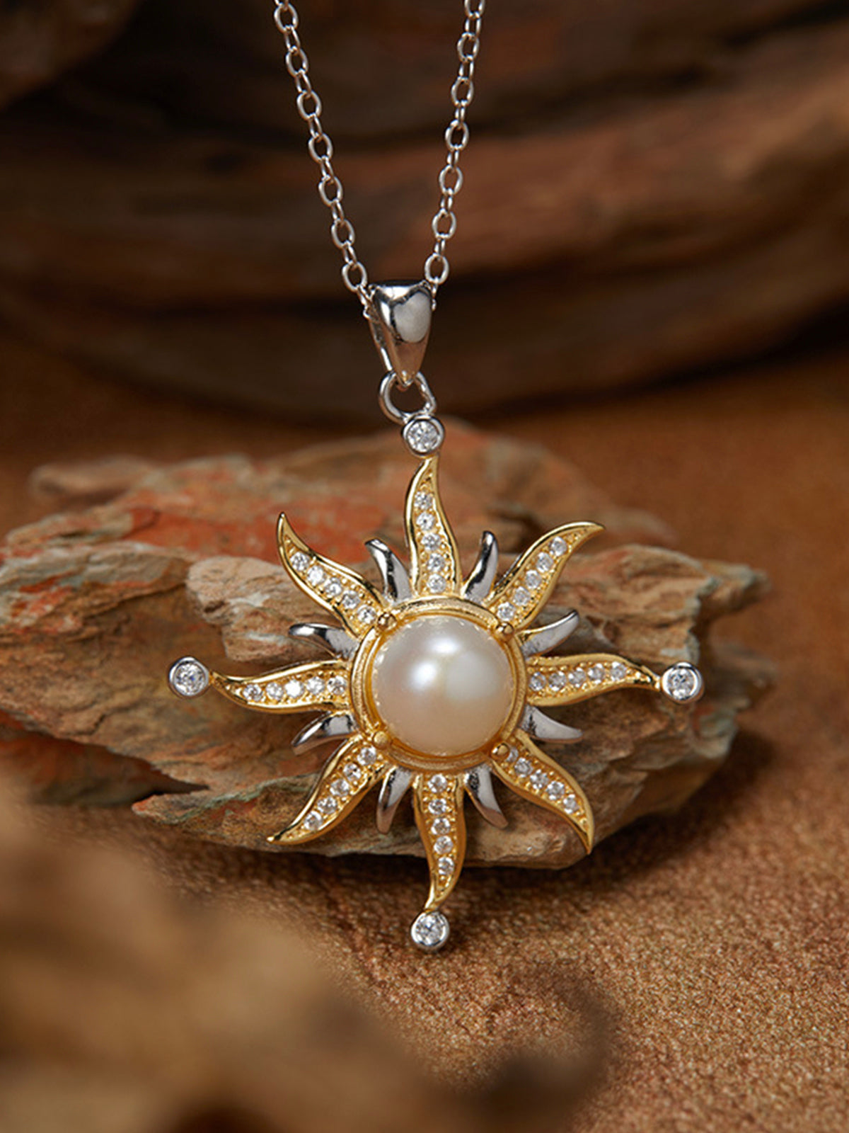 Sunflower Pearl Necklace