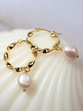 Spiral Pearl Earrings