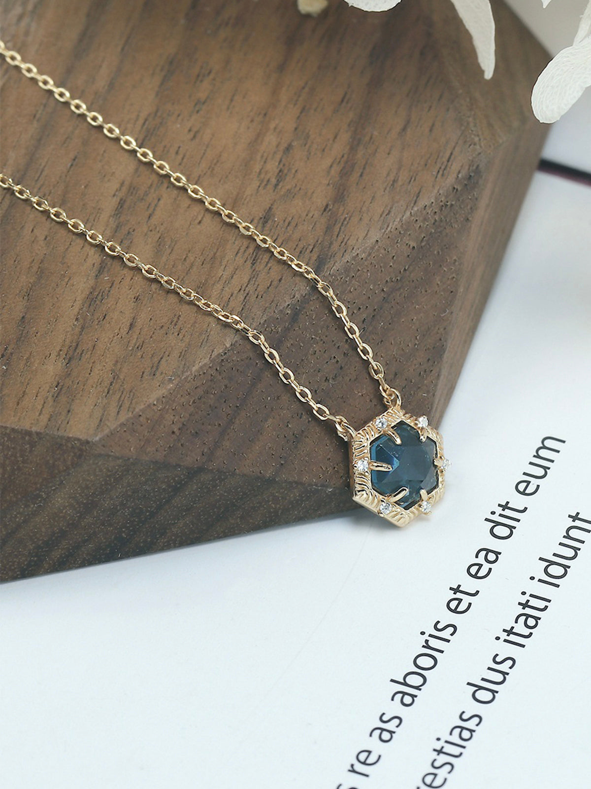 Hexagonal Zircon Necklace