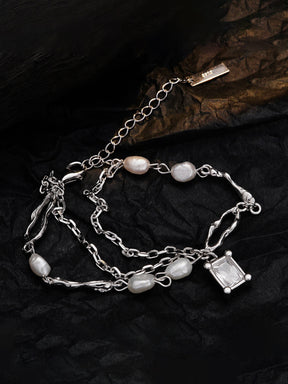 Baroque Pearl Link Chain Bracelet