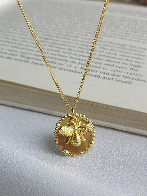 Golden Honey Bee Pendant