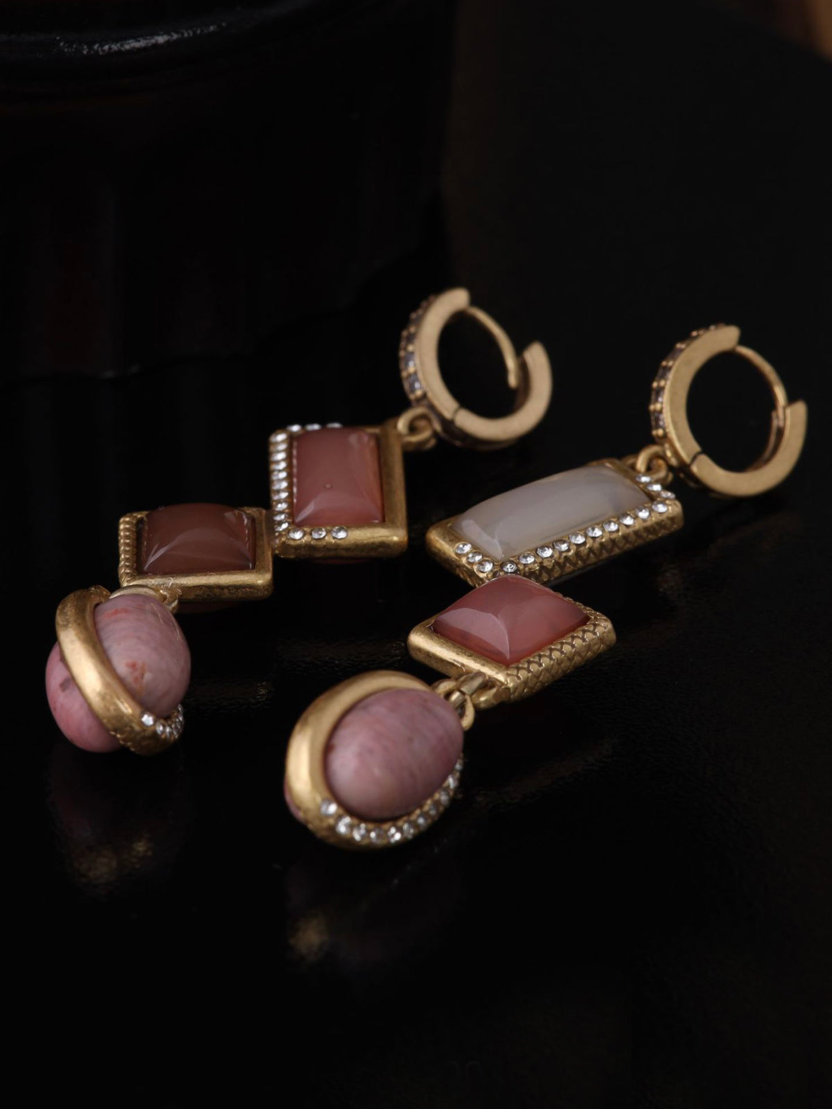 Dusky Jewel Asymmetric Earrings