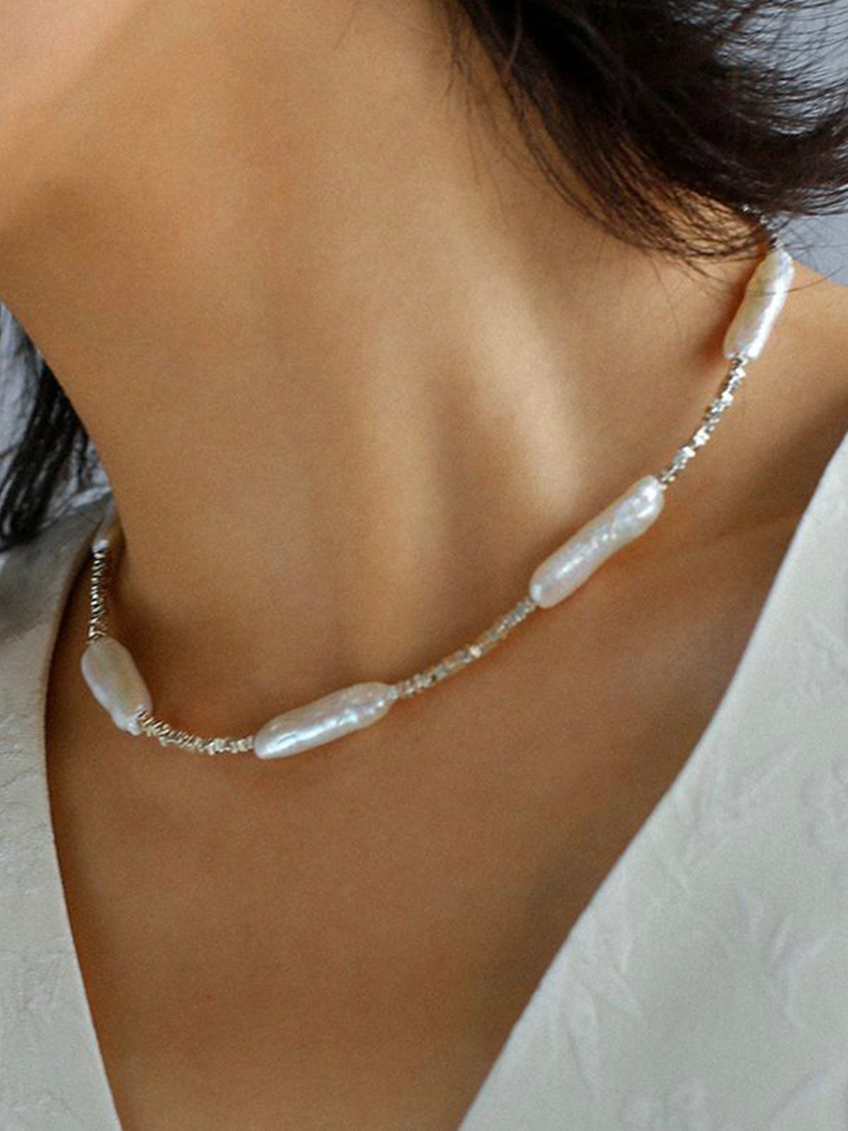 Quadrilateral Pearl Necklace