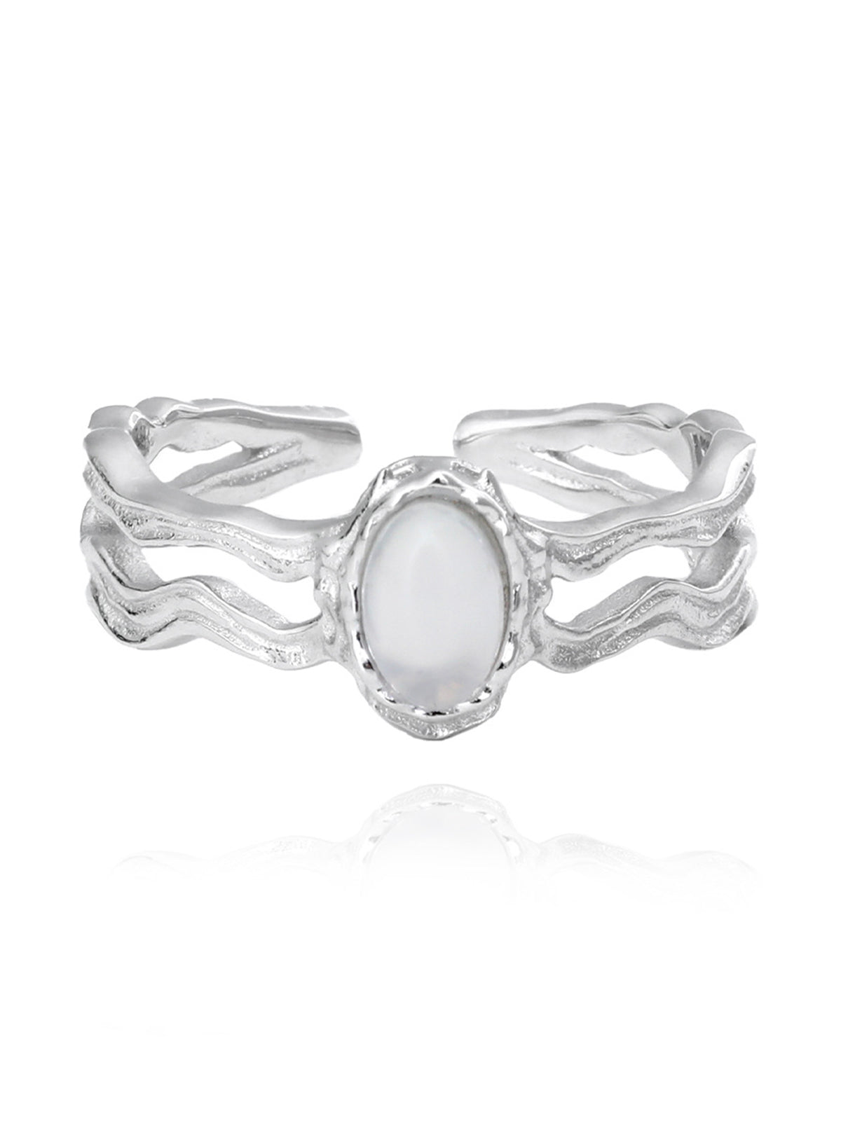 White Agate Ring