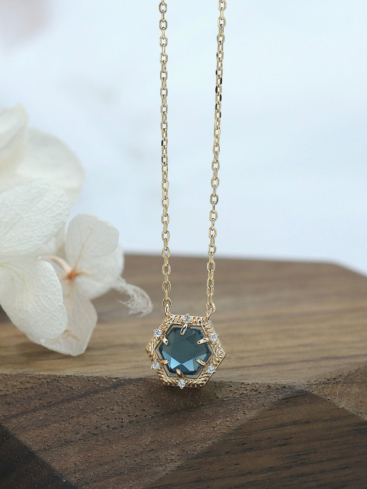 Hexagonal Zircon Necklace