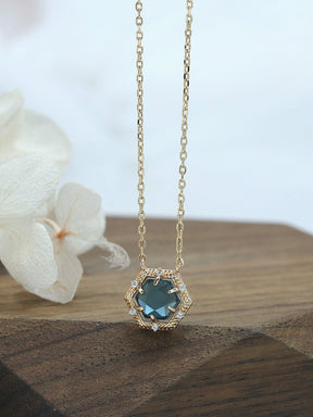 Hexagonal Zircon Necklace