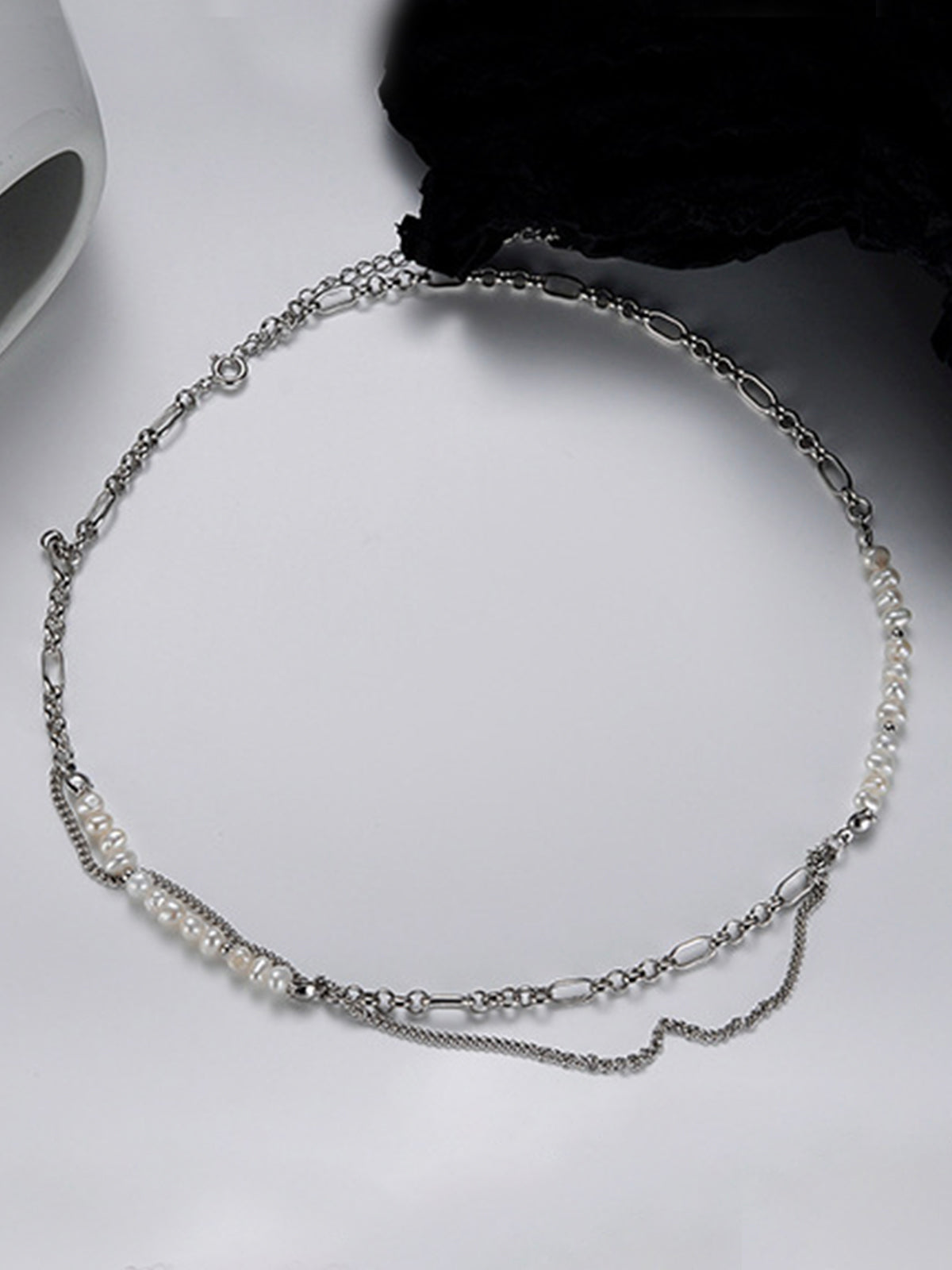 Pearl Cascade Chain Necklace