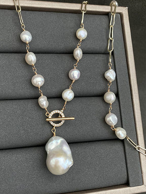 Baroque Pearl Toggle Pendant