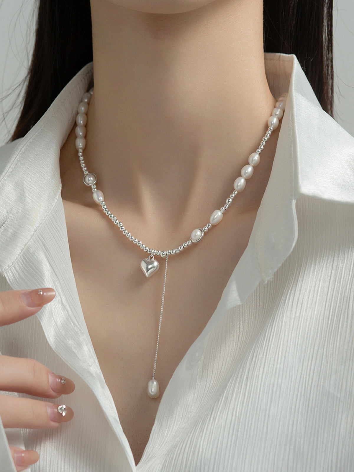 Heart Pearl Necklace