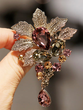 Crystal Flower Brooch