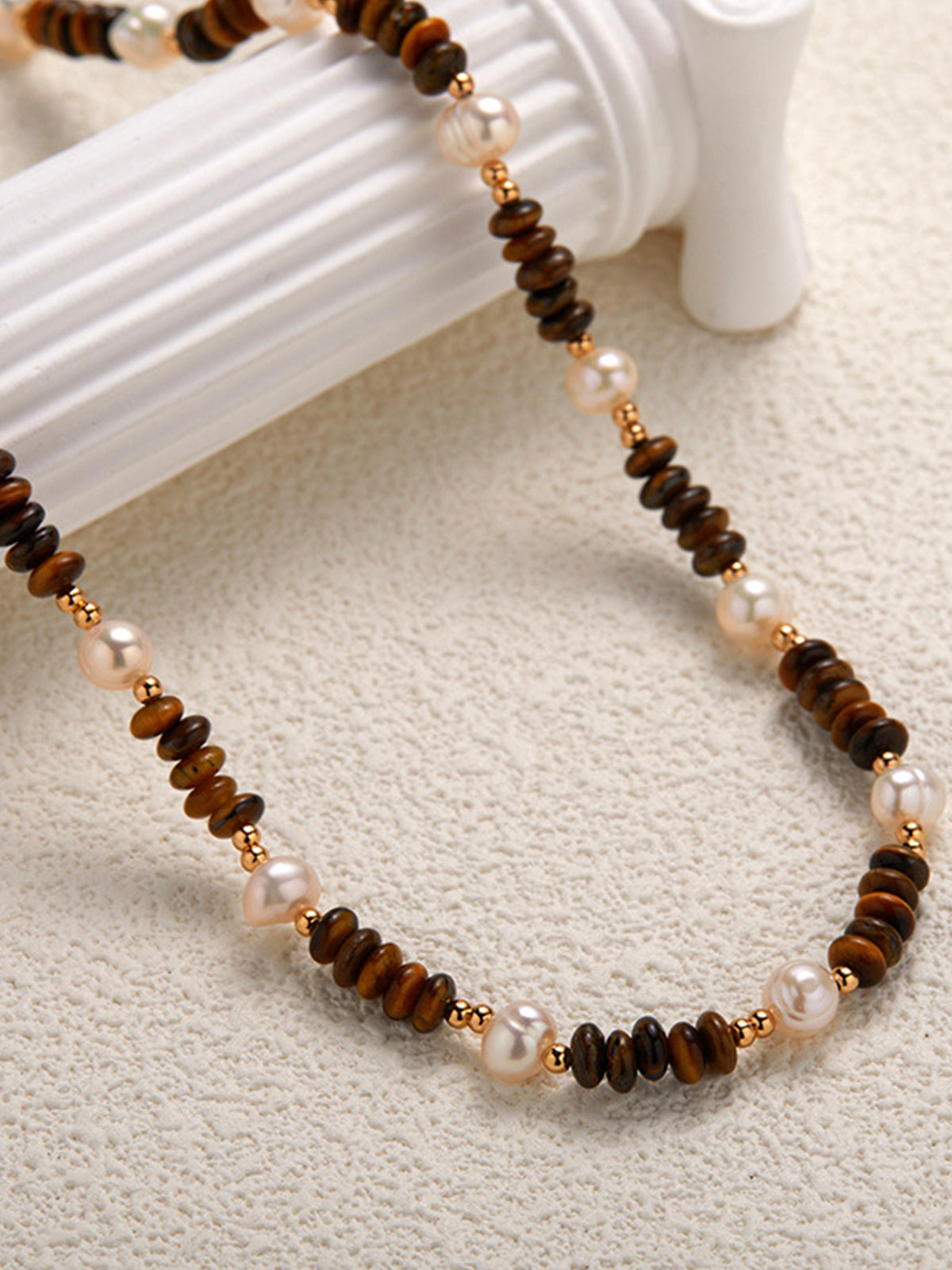 Tiger Eye Stone Beaded Necklace