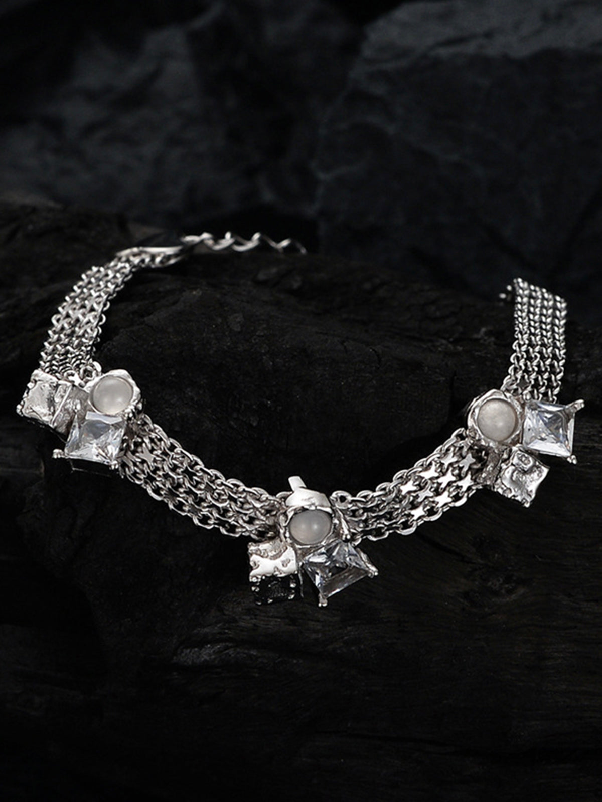 Cube Zircon Heart Bracelet