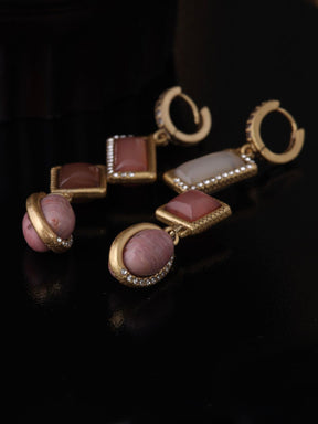 Dusky Jewel Asymmetric Earrings