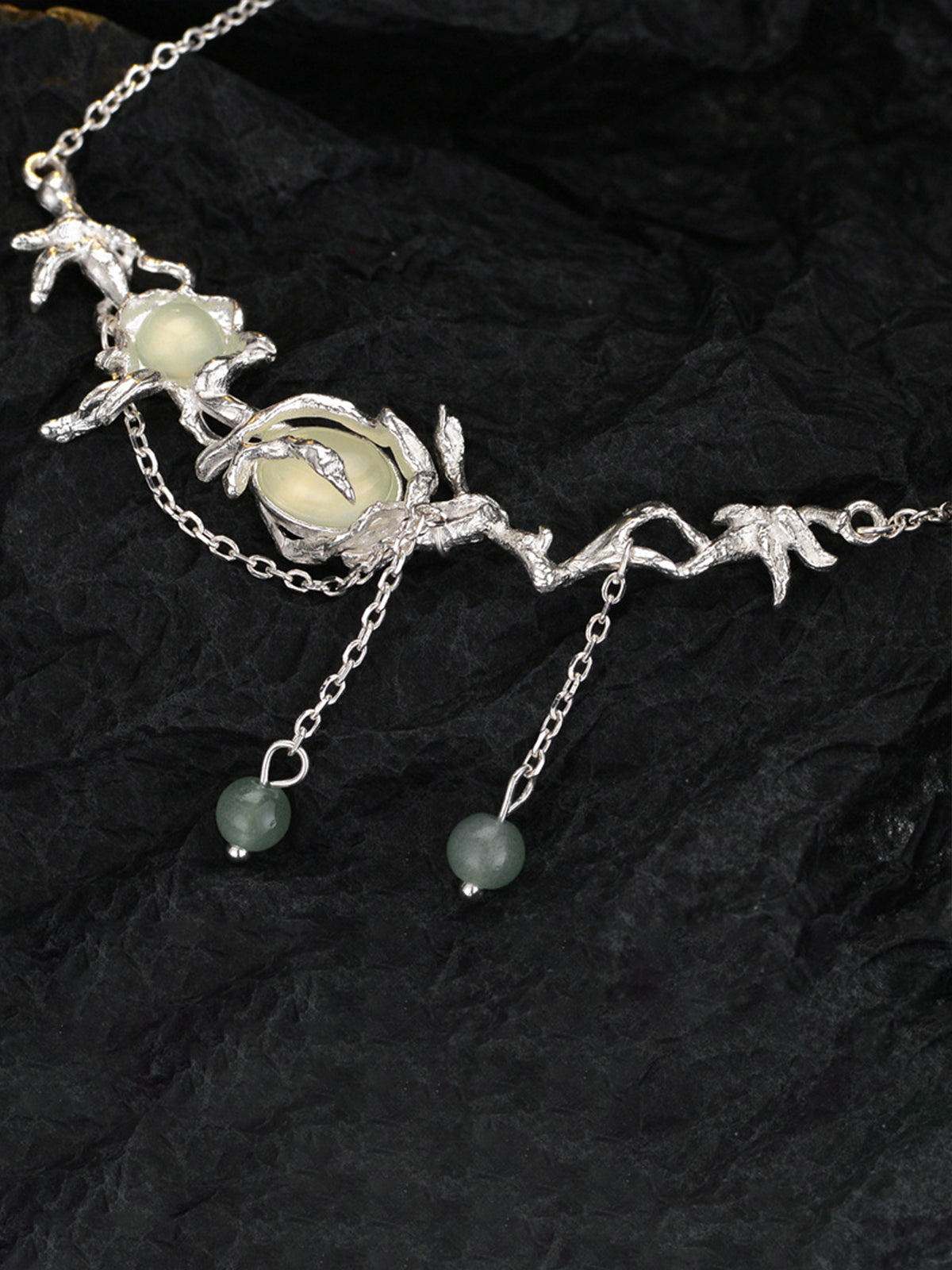 Prehnite Tassel Vine Necklace