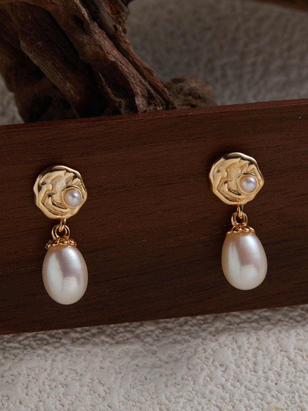 Rose Flower Pearl Earrings