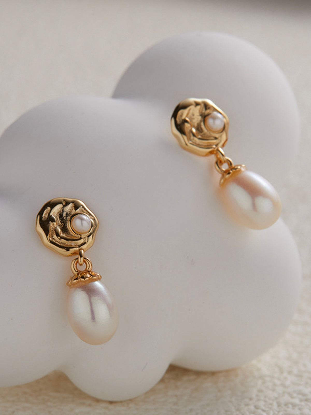 Rose Flower Pearl Earrings