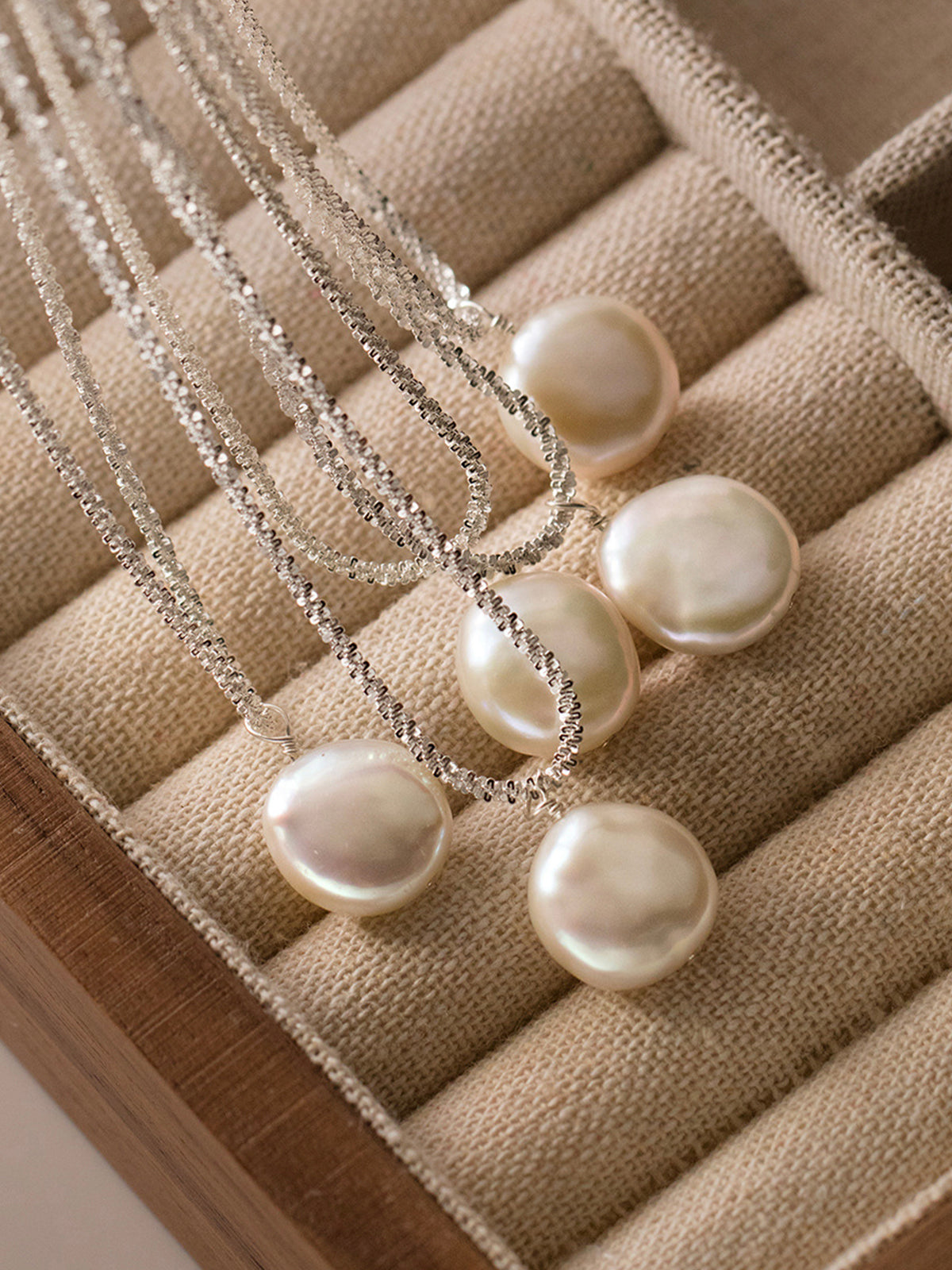 Button Baroque Pearl Pendant Necklace