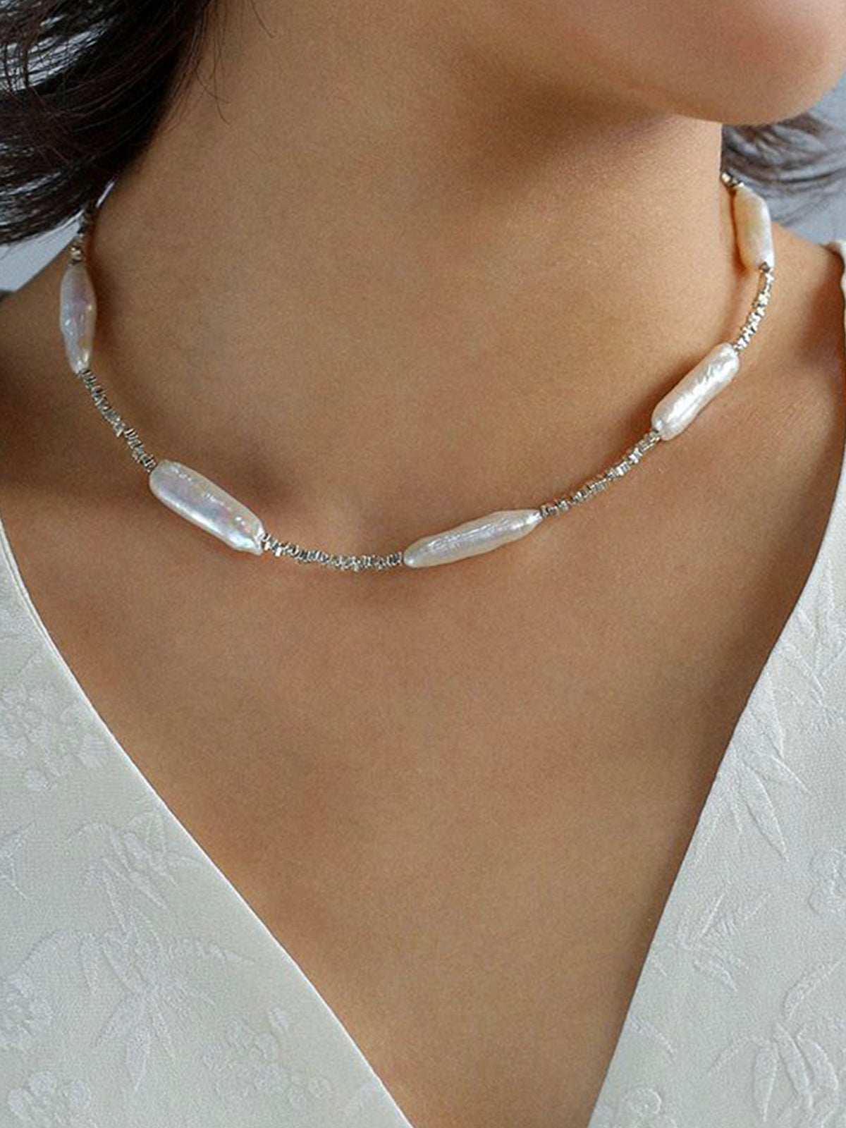 Quadrilateral Pearl Necklace