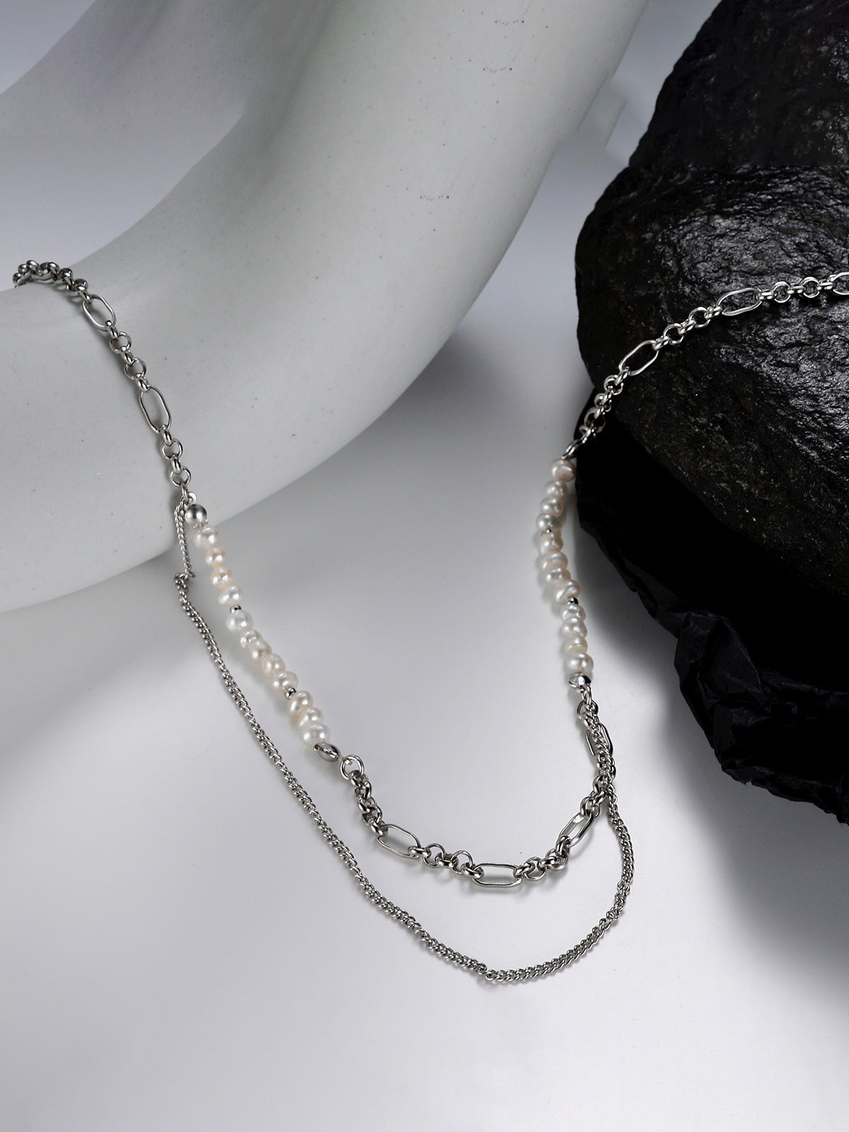 Pearl Cascade Chain Necklace