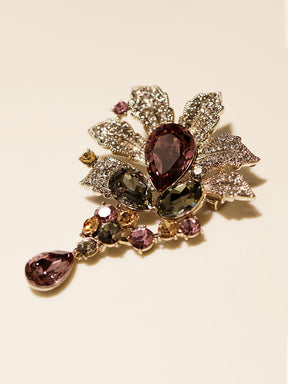 Crystal Flower Brooch