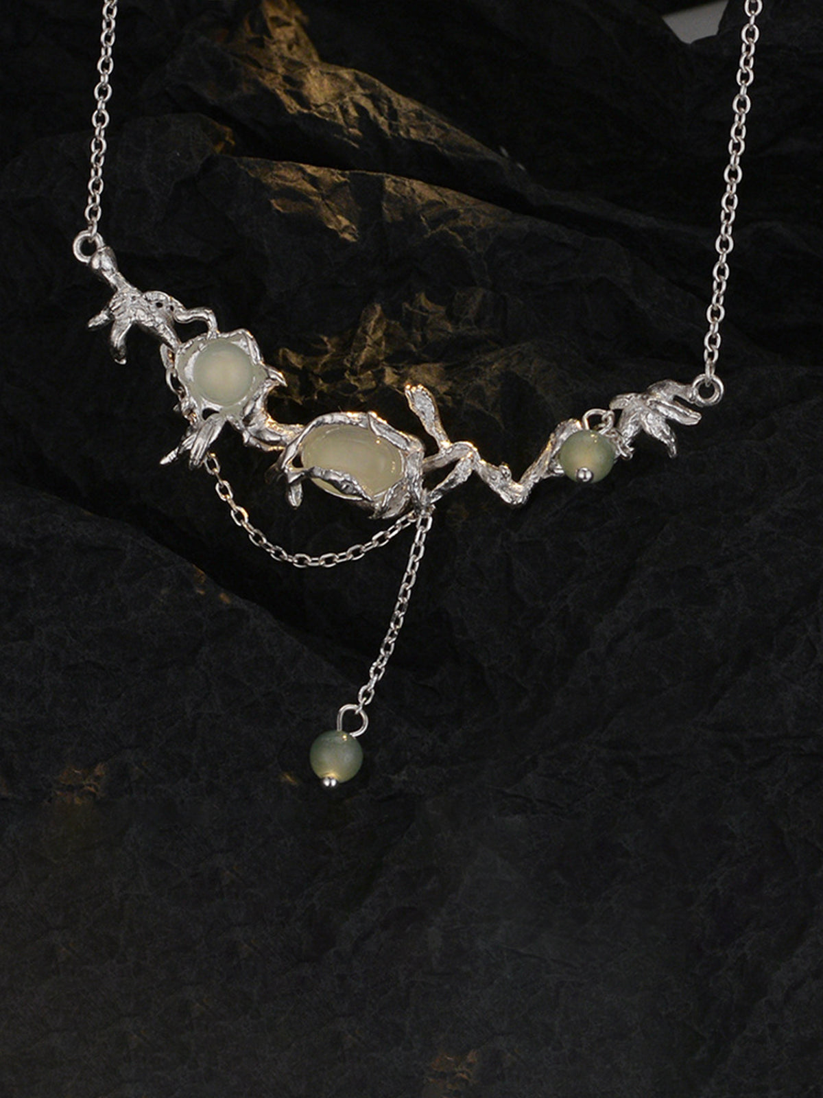 Prehnite Tassel Vine Necklace