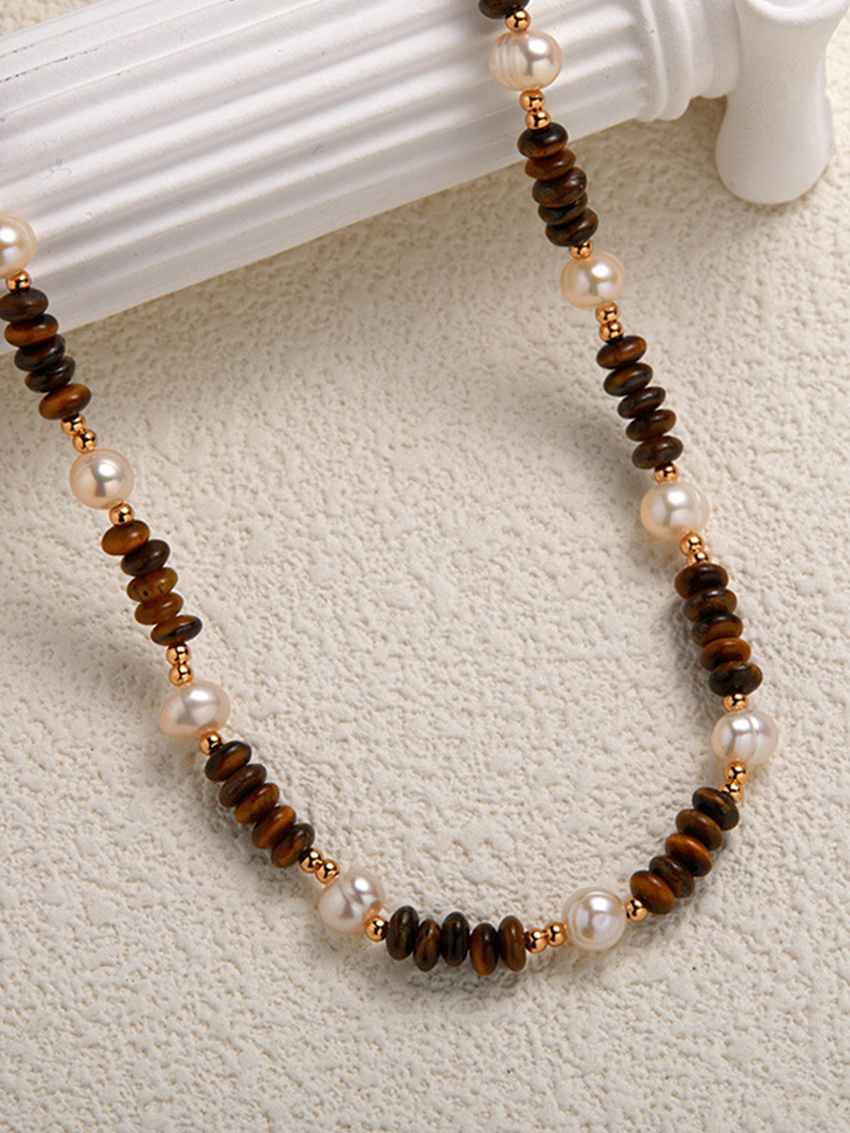 Tiger Eye Stone Beaded Necklace