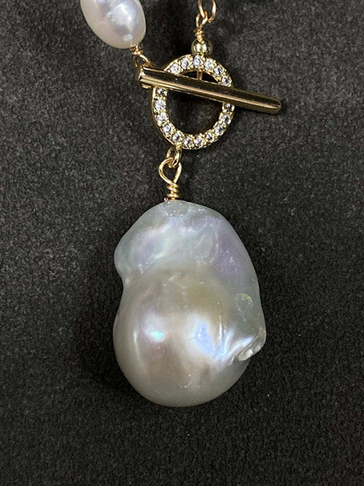 Baroque Pearl Toggle Pendant