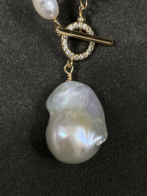 Baroque Pearl Toggle Pendant