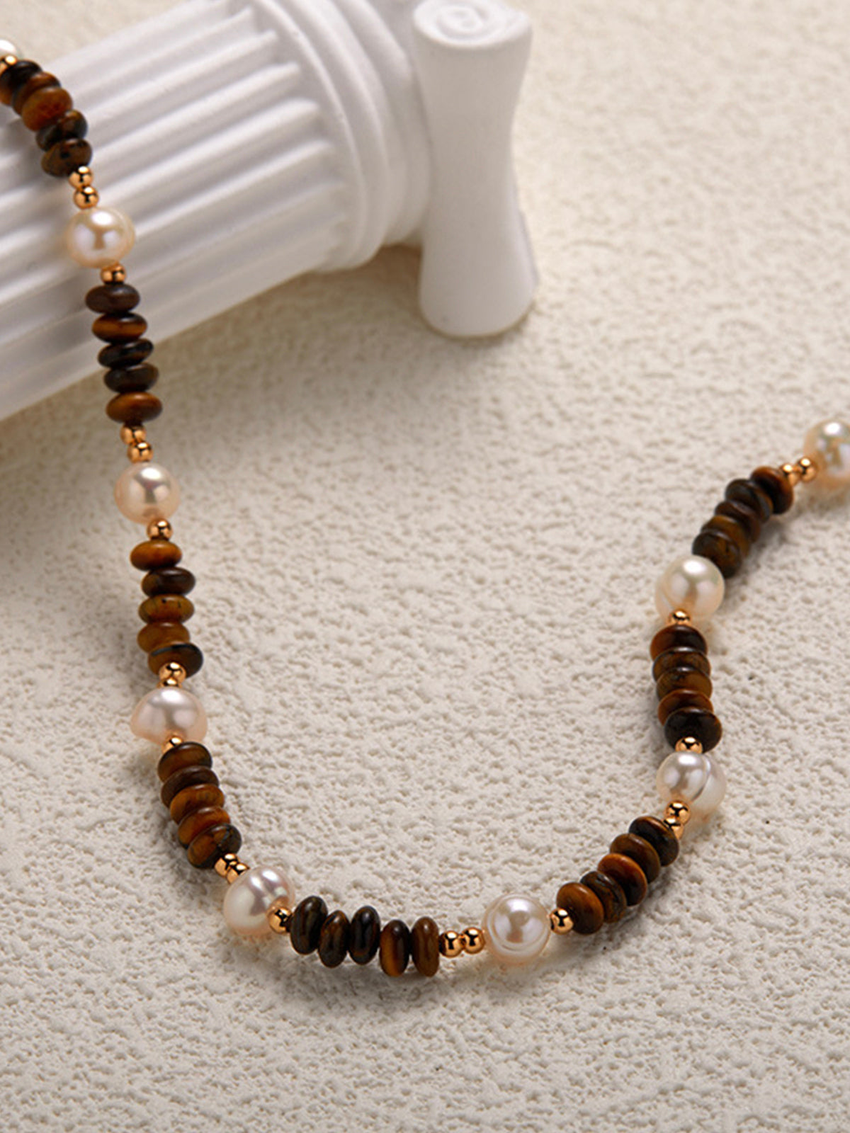 Tiger Eye Stone Beaded Necklace