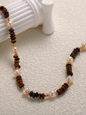 Tiger Eye Stone Beaded Necklace