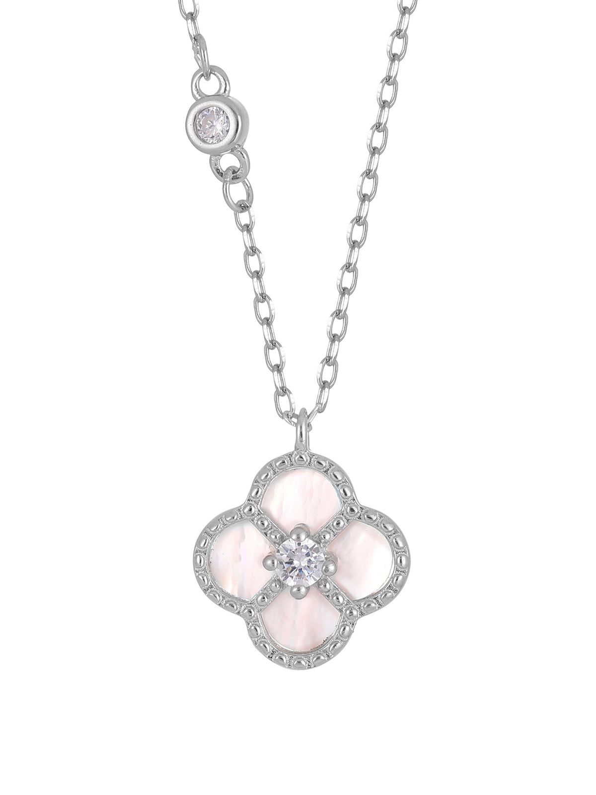 Four-leaf Clover Natural Mother-of-Pearl Necklace