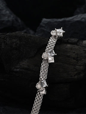 Cube Zircon Heart Bracelet