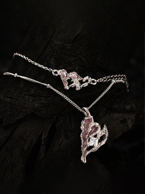 Shattered Heart Dual Pendant Necklace