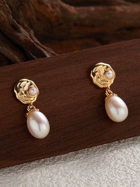 Rose Flower Pearl Earrings